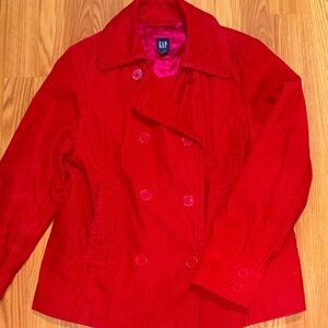 GAP Vintage Red Corduroy Peacoat
